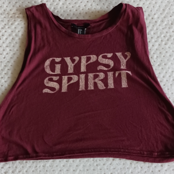 💙Gypsy Spirit maroon crop top that ties on each side, size small - Picture 3 of 13